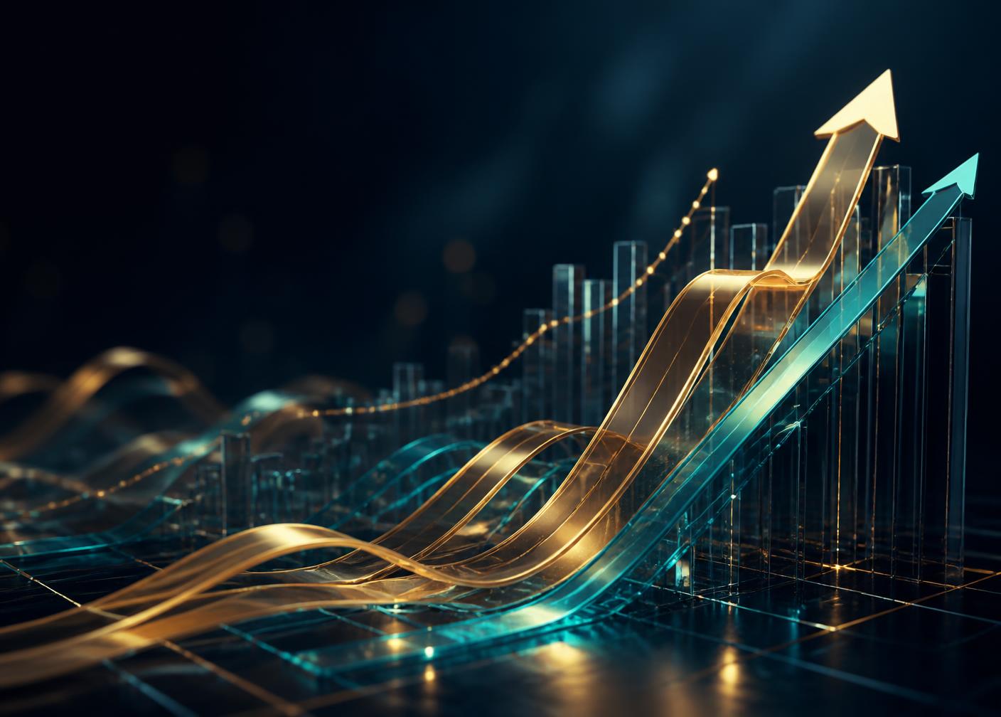 Abstract visualisation of long-term investment growth